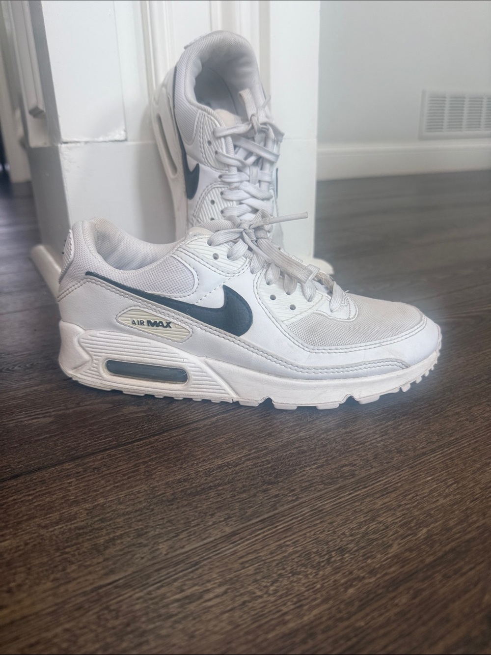 Nike Air Max 90 White and Black Women’s Air Max 90 Sneakers 7 - Picture 2 of 11